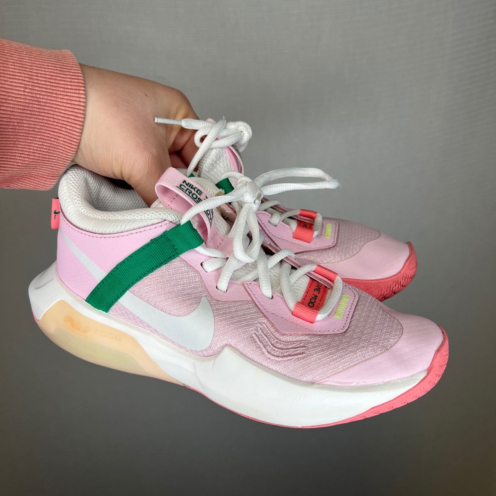 Nike Air Zoom Crossover GS Pink Green White Basketball‎ Shoes Kids 3.5Y